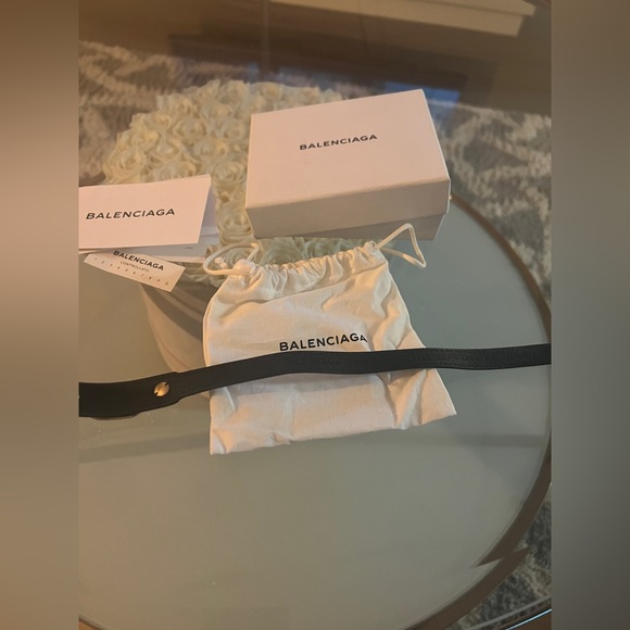 Balenciaga Black Leather Triple Wrap Bracelet Gold Hardware - Picture 3 of 7